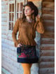 Crew Neck Tasseled Brown Winter Blouse 4742
