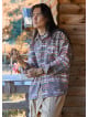 Loose Cut Long Sleeve Brown Authentic Mens Shirt 4772