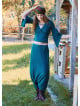Low Rise Elasticated Crotch Green Womens Casual Trousers 4717