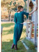 Low Rise Elasticated Crotch Green Womens Casual Trousers 4717
