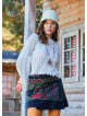 Crew Neck Side Slit Ecru Winter Blouse 4753