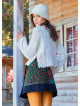 Crew Neck Side Slit Ecru Winter Blouse 4753