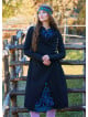 Hooded Black Bohemian Cardigan with Thumbhole Button Detail 4693