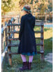 Hooded Black Bohemian Cardigan with Thumbhole Button Detail 4693