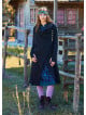 Hooded Black Bohemian Cardigan with Thumbhole Button Detail 4693