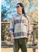 Relaxed Cut Long Sleeve Coffee Patterned Mens Shirt 4766