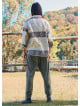 Relaxed Cut Long Sleeve Coffee Patterned Mens Shirt 4766