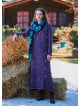Crew Neck Button Detailed Plum Long Sleeve Dress 4761