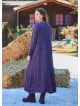 Crew Neck Button Detailed Plum Long Sleeve Dress 4761