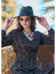 V Neck Flounced Detailed Khaki Winter Dress 4699