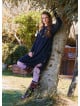 Crew Neck Pocket Finger Strap Black Winter Dress 4737