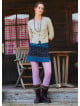 Crew Neck Half Sleeve Button Detailed Cream Winter Blouse 4785