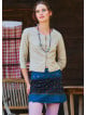 Crew Neck Half Sleeve Button Detailed Cream Winter Blouse 4785