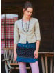 Crew Neck Half Sleeve Button Detailed Cream Winter Blouse 4785