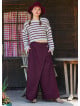 Wrapped Asymmetric Cut Button Detailed Red Women's Bohemian Trousers 4705