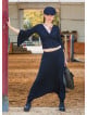 Low Rise Elasticated Crotch Black Womens Casual Trousers 4716