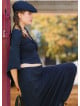 Low Rise Elasticated Crotch Black Womens Casual Trousers 4716
