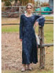 Boat Neck Tied Waist Spanish Sleeve Anthracite Winter Dress 4710
