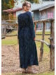 Boat Neck Tied Waist Spanish Sleeve Anthracite Winter Dress 4710