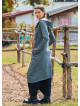 Hooded Gray Bohemian Cardigan with Thumbhole Button Detail 4695