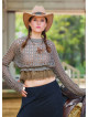 Elastic Waist Laced Brown Womens Knitwear 4751