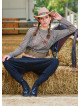 Elastic Waist Laced Brown Womens Knitwear 4751