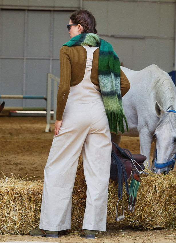 Zipper Detailed Pocket Cream Womens Summer Jumpsuit 4681