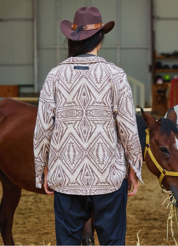 Relaxed Cut Long Sleeve Beige Mens Shirt 4770