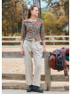 Pleated Bias Cut Buttoned Cream Bohemian Trousers 4465