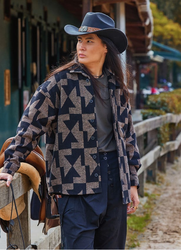 Relaxed Cut Long Sleeve Authentic Patterned Mens Shirt 4769