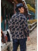 Relaxed Cut Long Sleeve Authentic Patterned Mens Shirt 4769