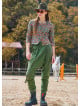 Khaki Bohemian Shalwar with Rope Detail and Elastic Waistband and Buttons 4554