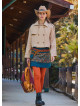 Shirt Collar Relaxed Cut Buttoned Beige Winter Blouse 4764