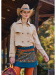 Shirt Collar Relaxed Cut Buttoned Beige Winter Blouse 4764