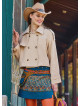 Shirt Collar Relaxed Cut Buttoned Beige Winter Blouse 4764