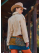 Shirt Collar Relaxed Cut Buttoned Beige Winter Blouse 4764