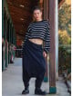 Elastic Waist Low Rise Black Womens Winter Trousers 4713