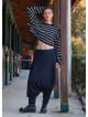 Elastic Waist Low Rise Black Womens Winter Trousers 4713