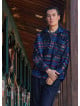 Relaxed Cut Long Sleeve Ethnic Patterned Mens Shirt 4768