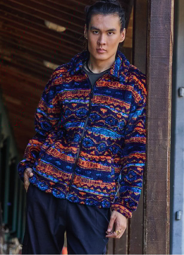 Relaxed Cut Long Sleeve Orange Mens Shirt 4775