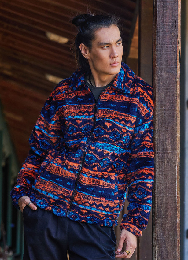 Relaxed Cut Long Sleeve Orange Mens Shirt 4775