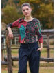 Crew Neck Half Sleeve Button Detailed Black Authentic Blouse 4786