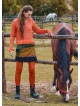 Crew Neck Tasseled Orange Winter Blouse 4744