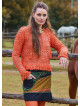 Crew Neck Tasseled Orange Winter Blouse 4744