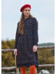 Black Flannel Dress with a Judge Collar and Elastic Waist and Lace 4732