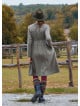 V Neck Button Detailed Zippered Khaki Winter Dress 4740