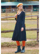 Crew Neck Button Detailed Black Long Sleeve Dress 4787