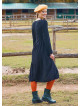 Crew Neck Button Detailed Black Long Sleeve Dress 4787