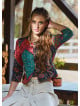 Crew Neck Half Sleeve Button Detailed Black Authentic Blouse 4786