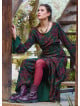 Boat Neck Tied Waist Spanish Sleeve Green Long Sleeve Dress 4709